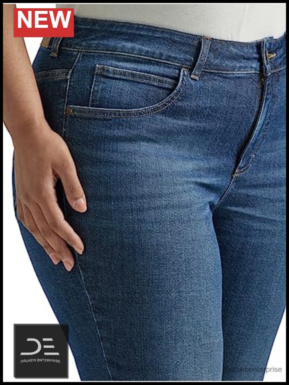 Flare & Wide Leg Jeans, Mid Rise, Stretch Denim, 5 Pockets, Button Fly - Picture 3 of 5